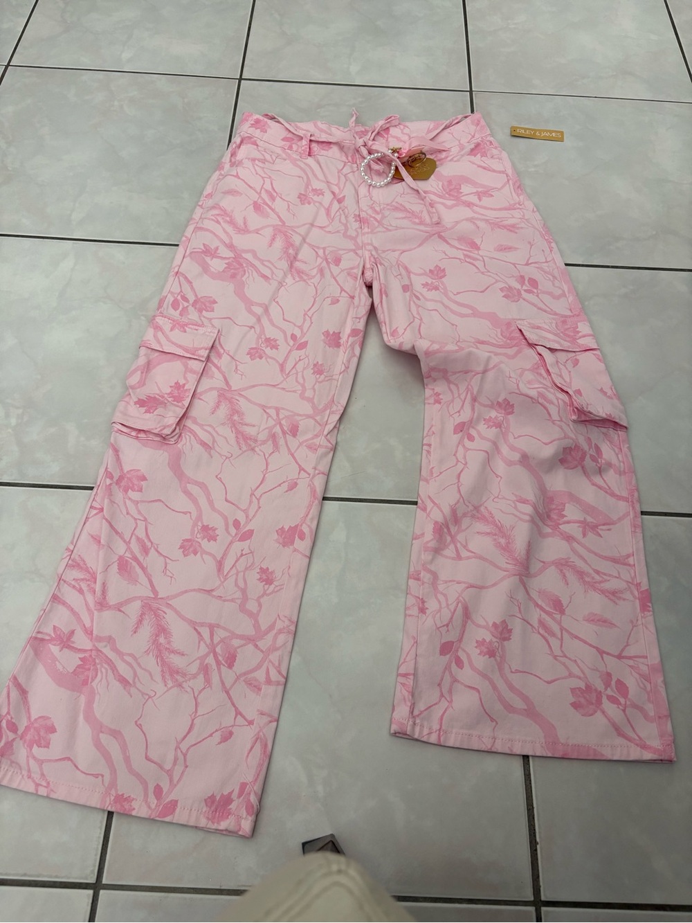Riley & James Pink Tie-Dye cargo pants